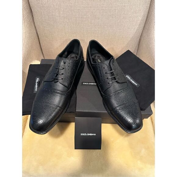 Dolce & Gabbana Men’s lace-ups black dress leather shoes size 8, NIB main image 11